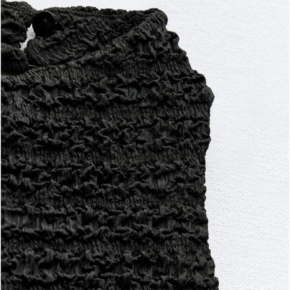 Zara Textured Halter Top Black - Picture 3 of 9